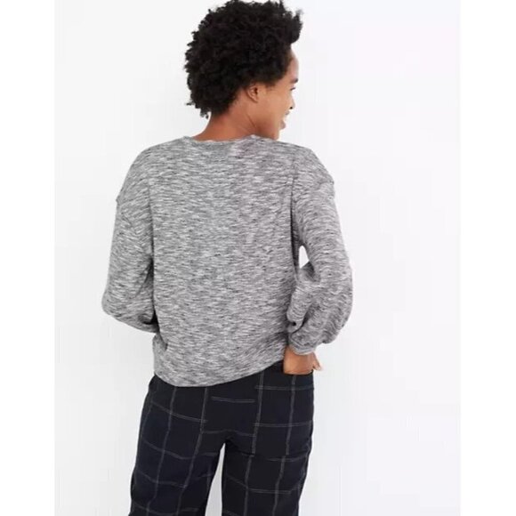 Madewell Textured Crewneck Sweatshirt Marled Gray XXS - Picture 3 of 7